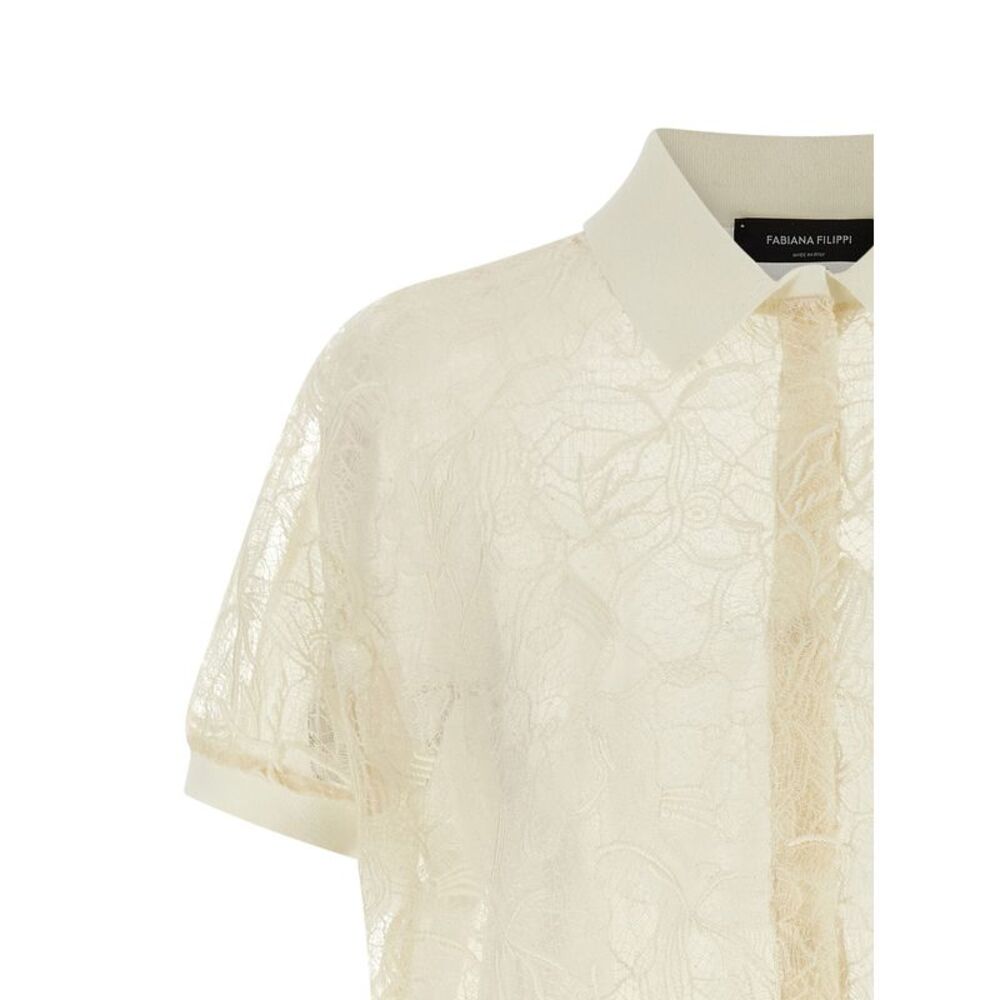 Fabiana Filippi Beige Silk Women's Cardigan - Picture 3 of 4